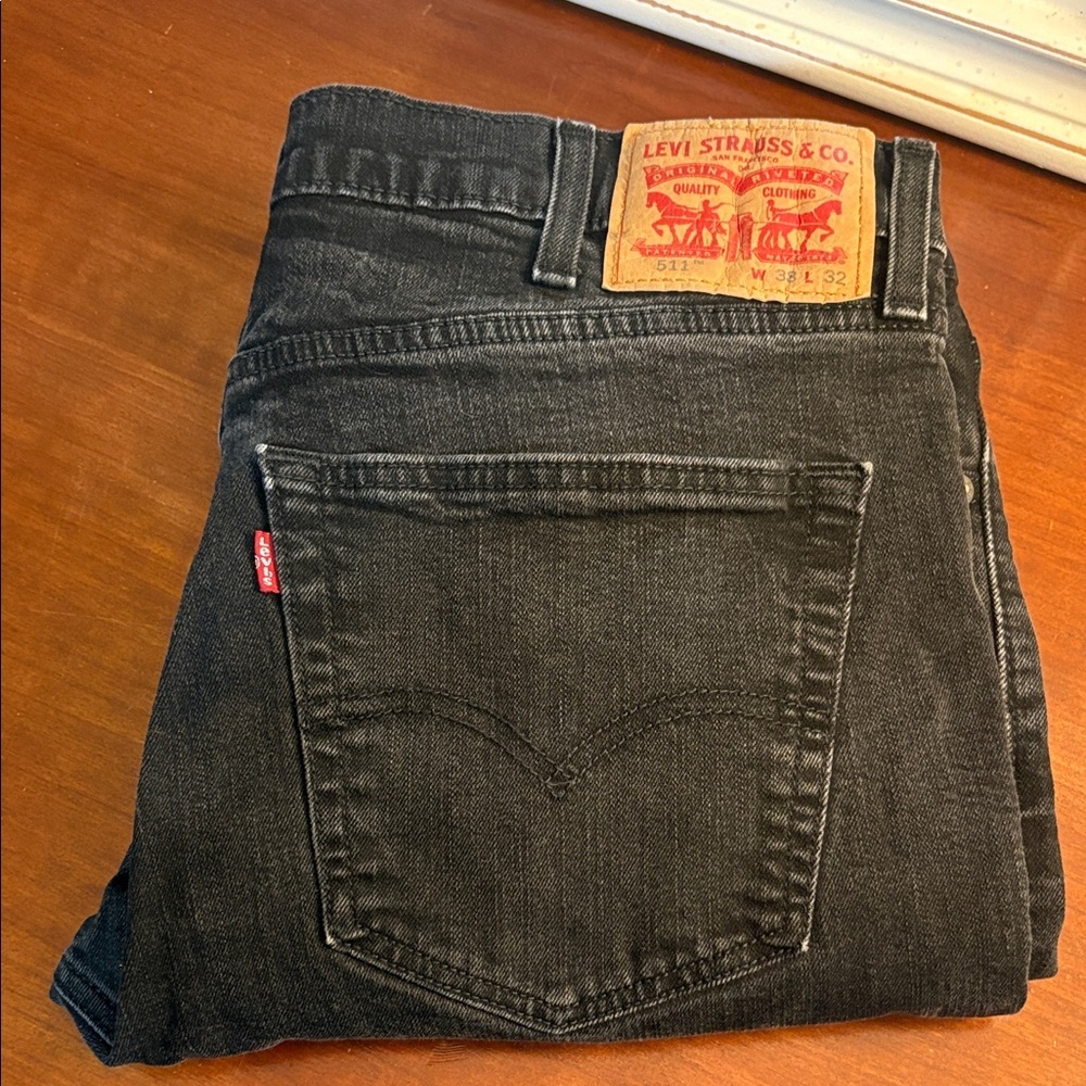 511 Levi's Faded Black Straight Jeans for Men